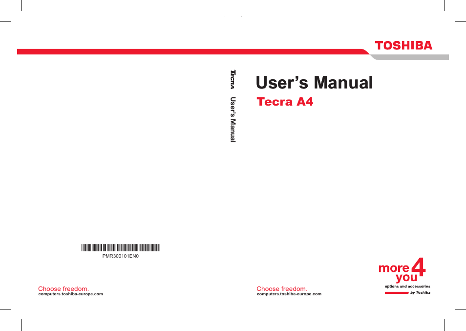 Toshiba Tecra A4 (PTA42) User Manual | 174 pages