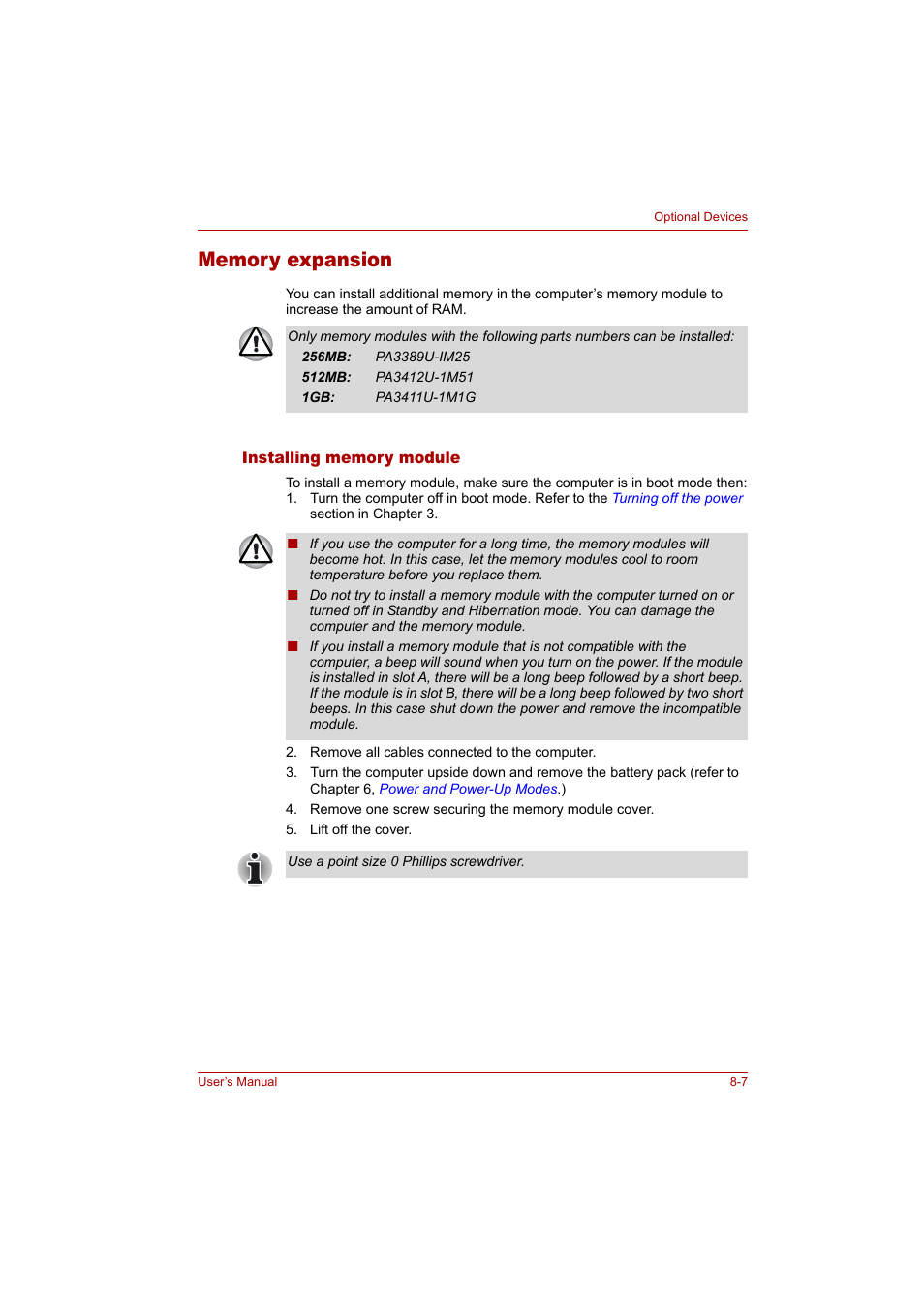 Memory expansion, Memory expansion -7 | Toshiba Tecra A4 (PTA42) User Manual | Page 116 / 174