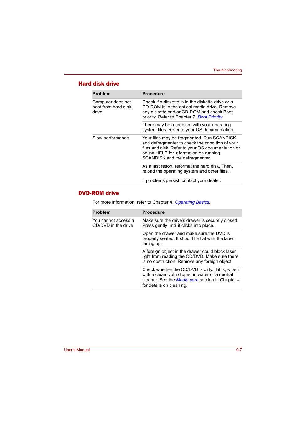 Hard disk drive, Dvd-rom drive | Toshiba Tecra A4 (PTA42) User Manual | Page 131 / 174