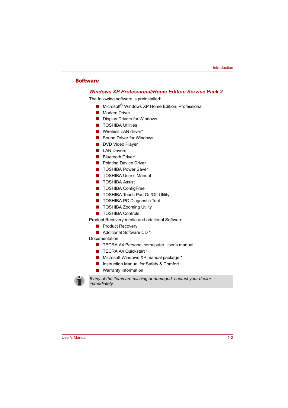 Ad the, Instruction manual for safety & comfort | Toshiba Tecra A4 (PTA42) User Manual | Page 19 / 174