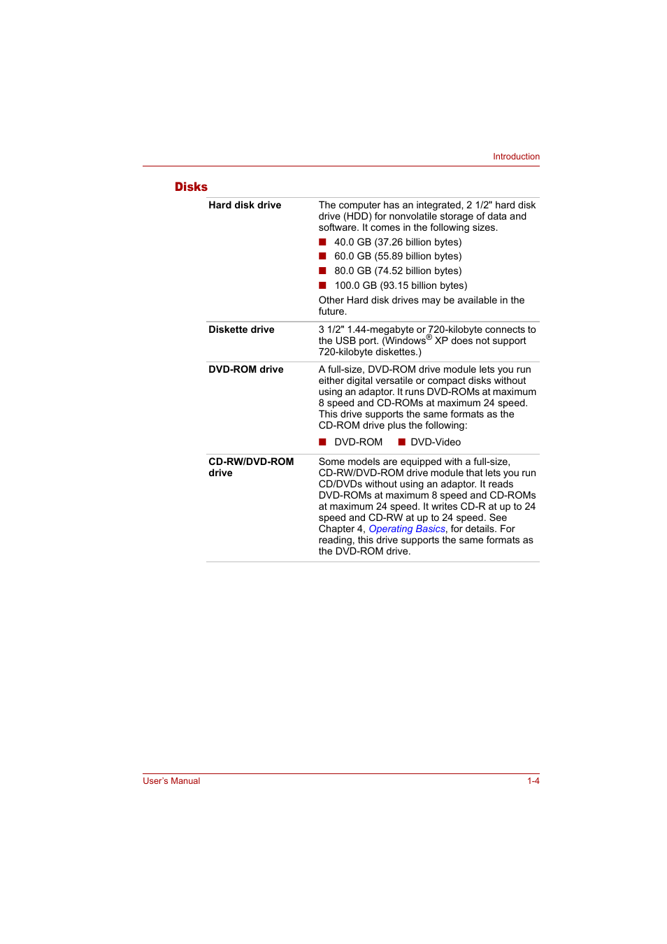 Toshiba Tecra A4 (PTA42) User Manual | Page 21 / 174