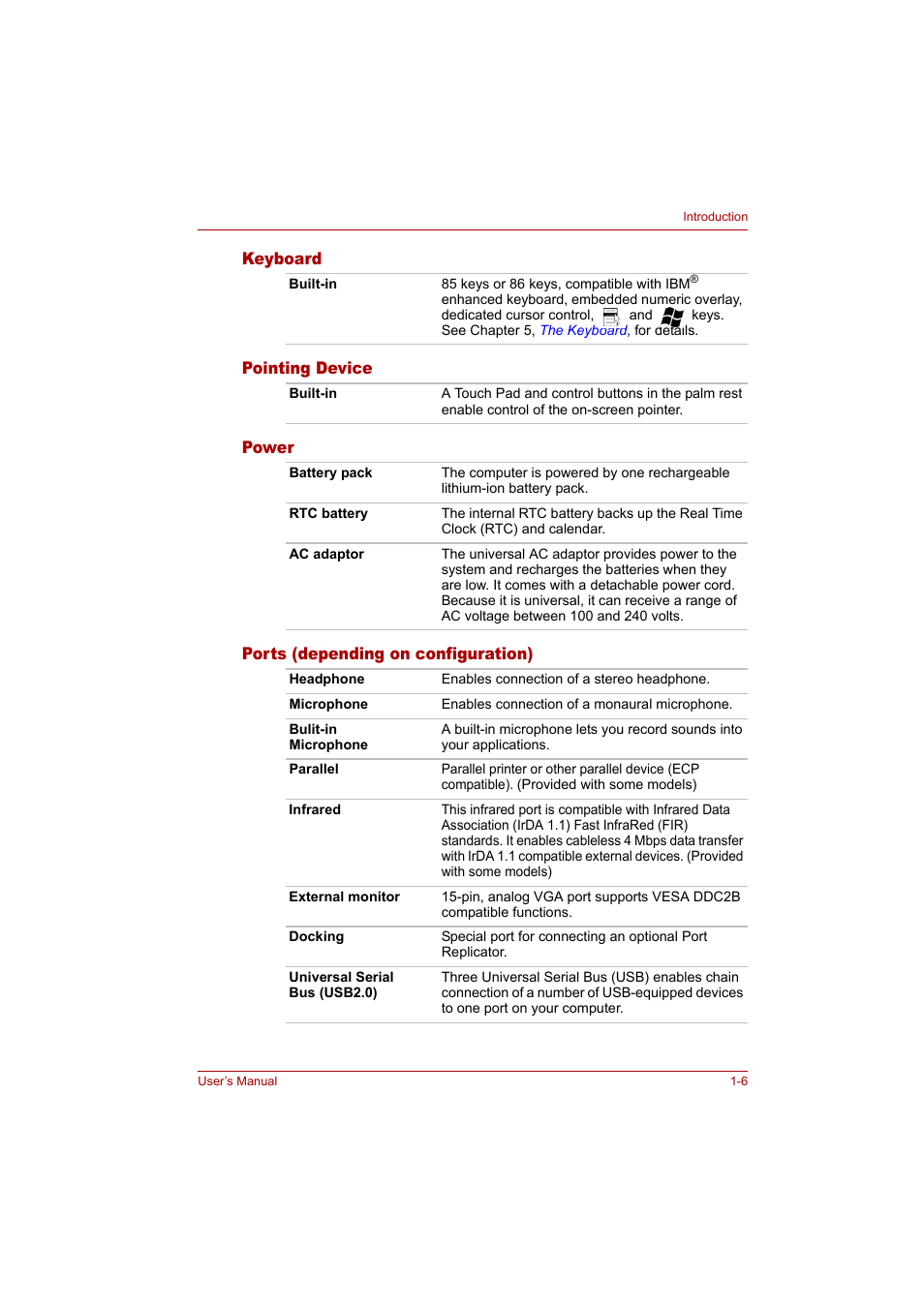 Toshiba Tecra A4 (PTA42) User Manual | Page 23 / 174