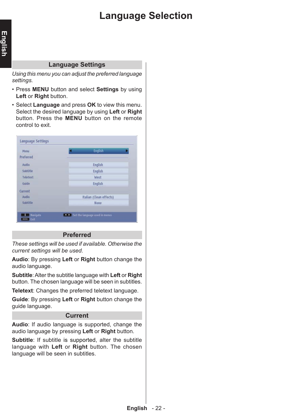 Language selection | Toshiba D1434 User Manual | Page 24 / 61