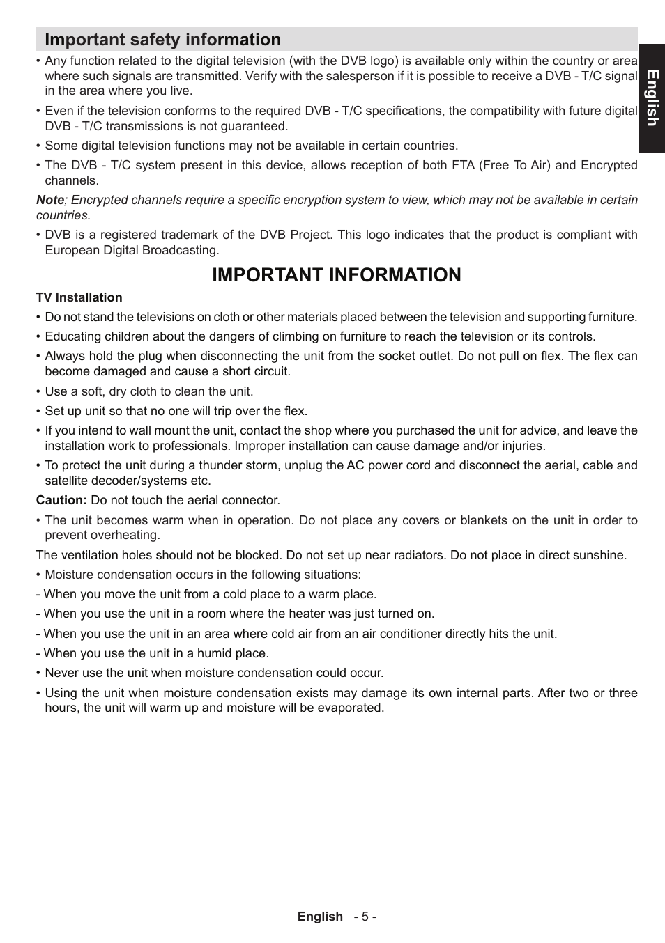 Important information, Im portant safety info rmation | Toshiba D1434 User Manual | Page 7 / 61