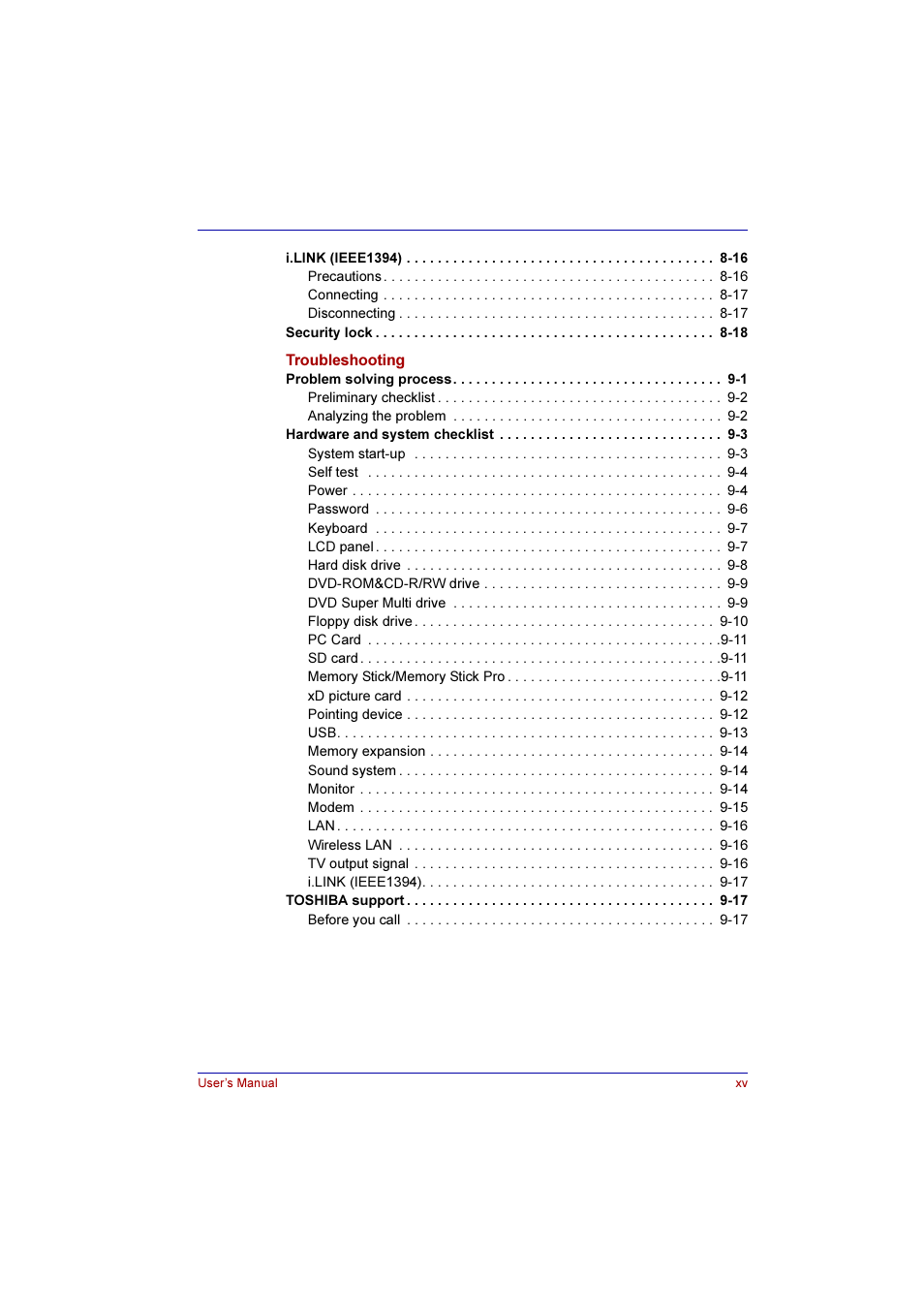 Toshiba Qosmio E10 User Manual | Page 15 / 200