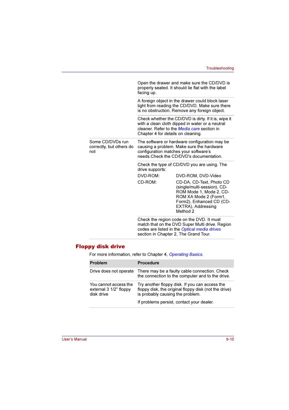 Floppy disk drive, Floppy disk drive -10 | Toshiba Qosmio E10 User Manual | Page 159 / 200