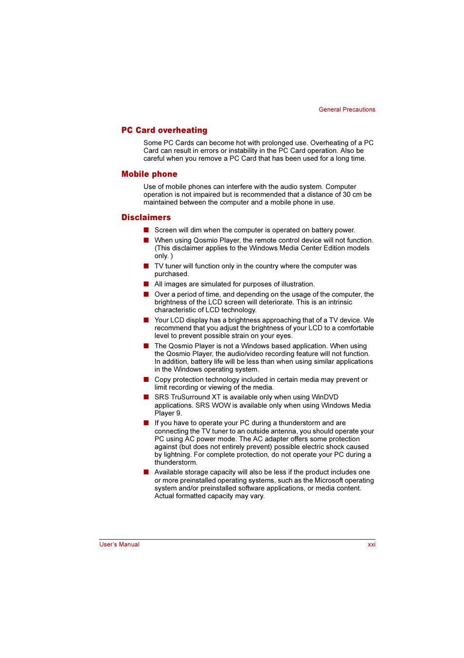 Toshiba Qosmio E10 User Manual | Page 21 / 200