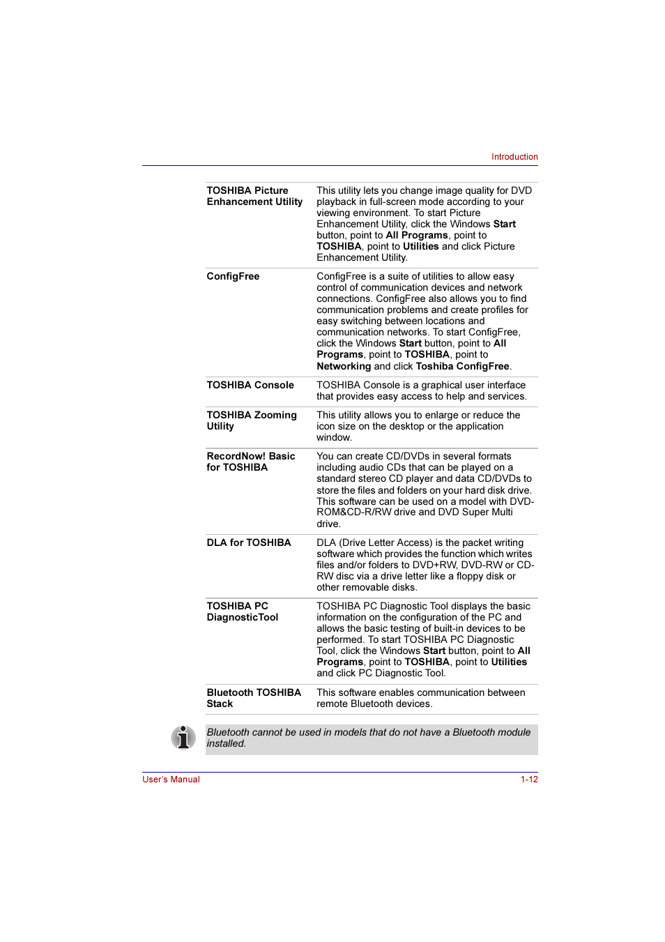 Toshiba Qosmio E10 User Manual | Page 38 / 200