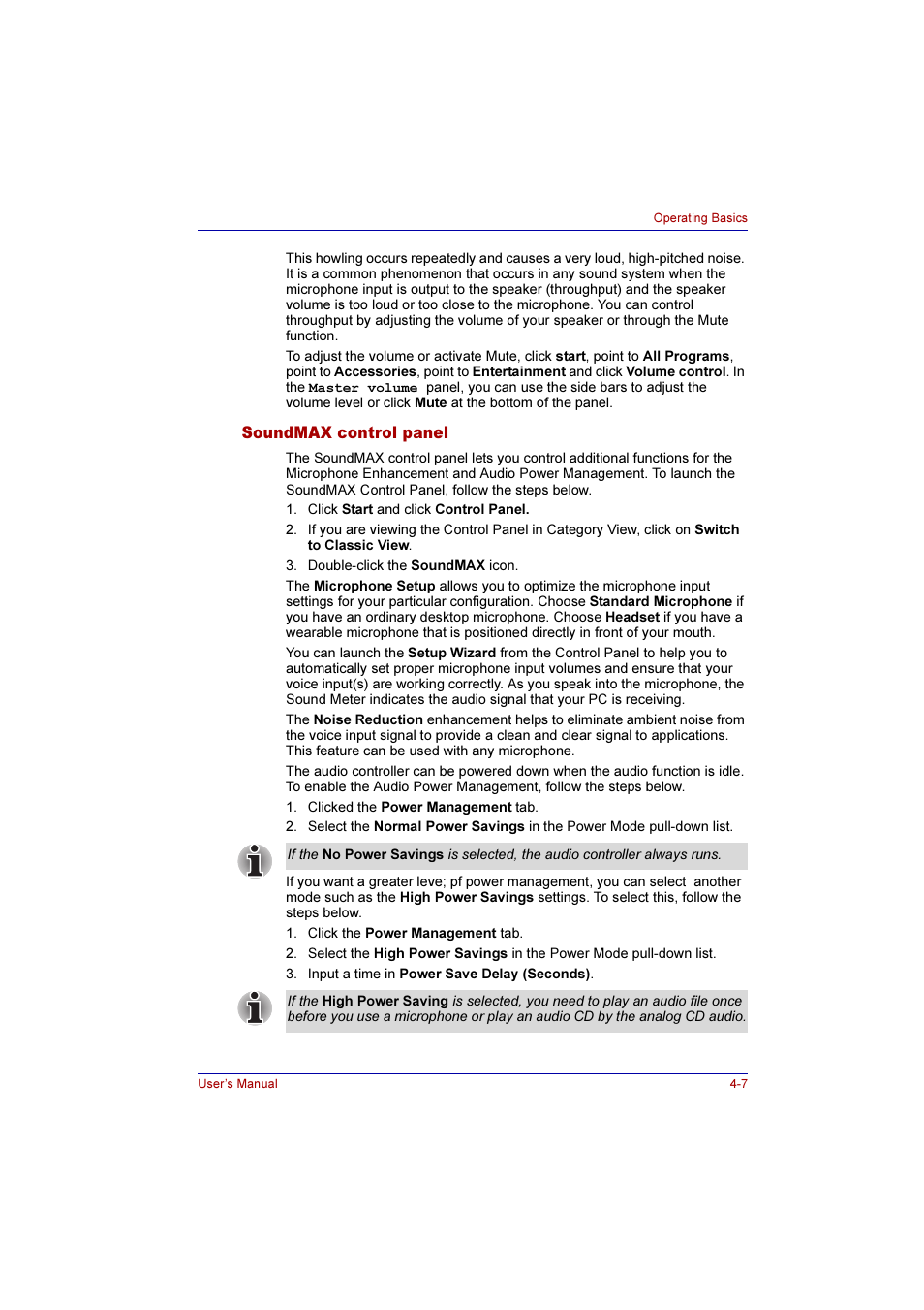 Soundmax control panel, Soundmax control panel -7 | Toshiba Qosmio E10 User Manual | Page 75 / 200