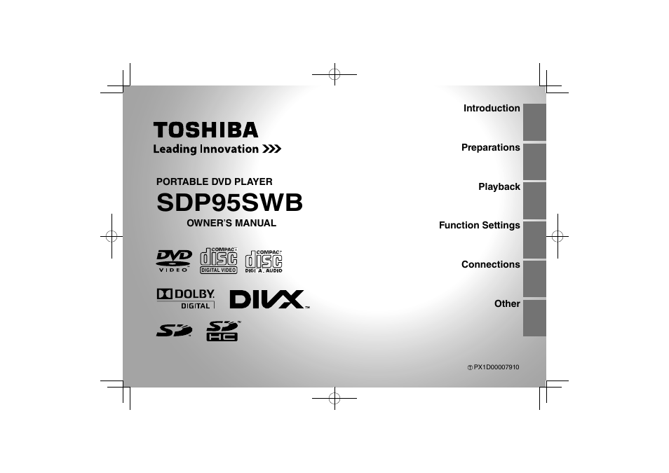 Toshiba SDP95S User Manual | 74 pages