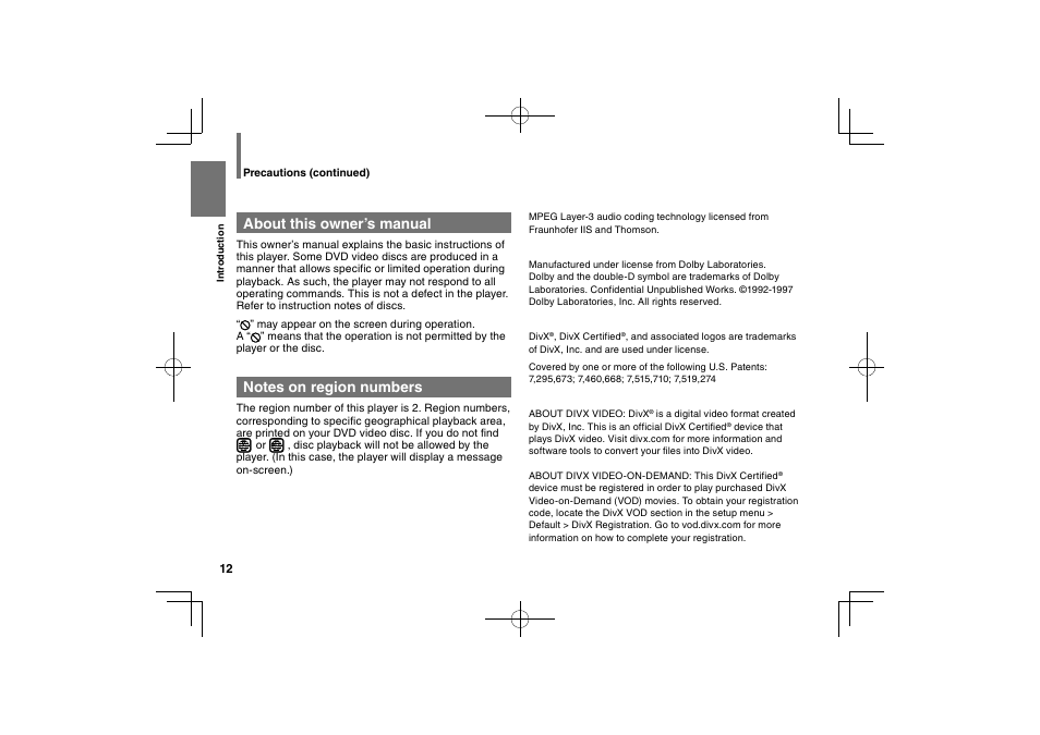 About this owner’s manual | Toshiba SDP95S User Manual | Page 12 / 74