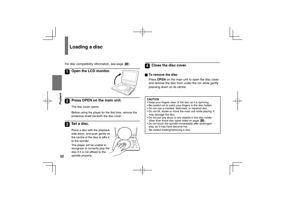 Loading a disc | Toshiba SDP95S User Manual | Page 32 / 74