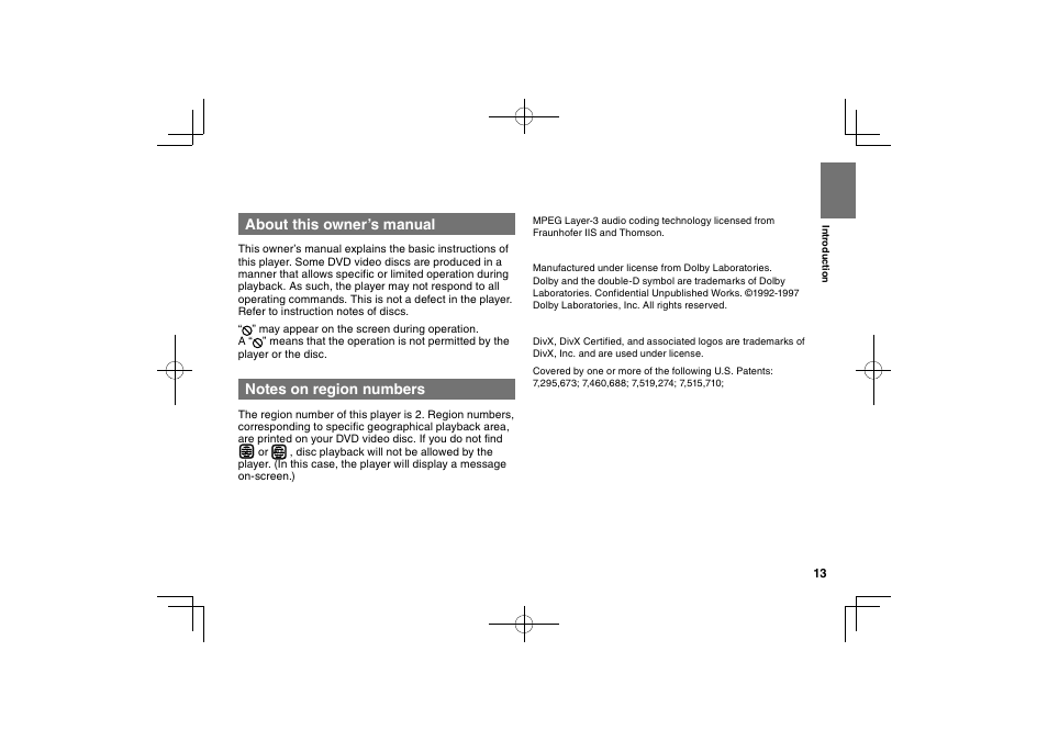 About this owner’s manual | Toshiba SDP94S User Manual | Page 13 / 76