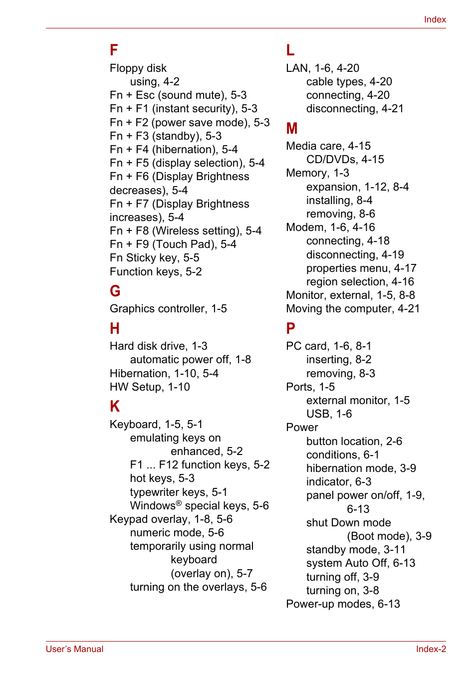 Toshiba Satellite L30 (PSL33) User Manual | Page 164 / 165