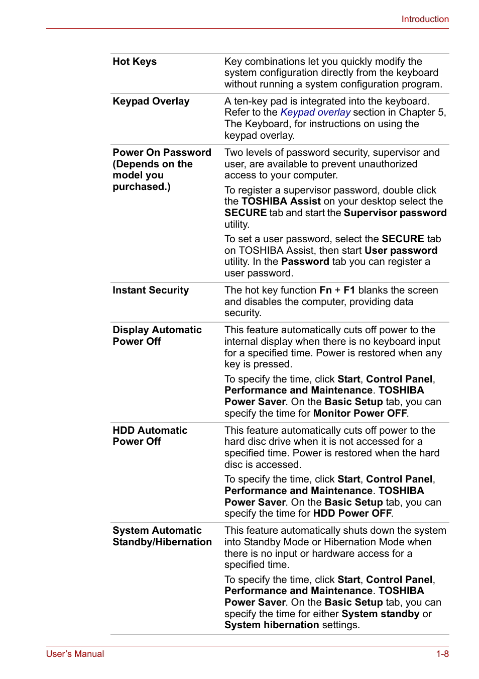 Toshiba Satellite L30 (PSL33) User Manual | Page 35 / 165