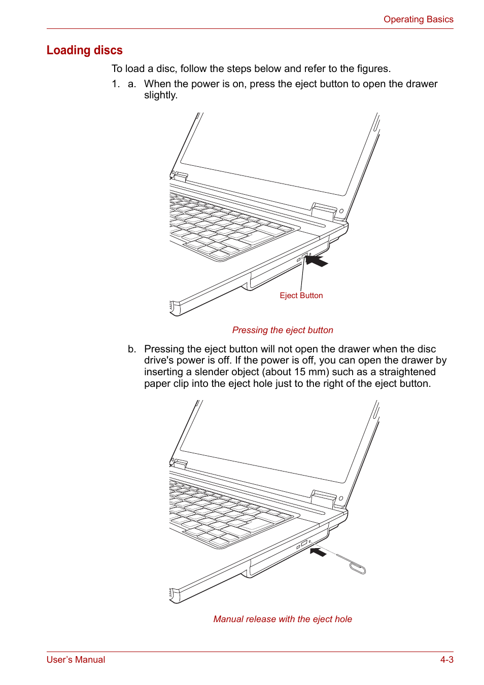 Loading discs | Toshiba Satellite L30 (PSL33) User Manual | Page 65 / 165