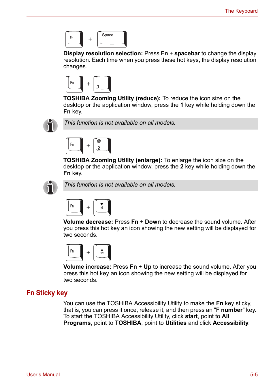 Fn sticky key | Toshiba Satellite L30 (PSL33) User Manual | Page 89 / 165