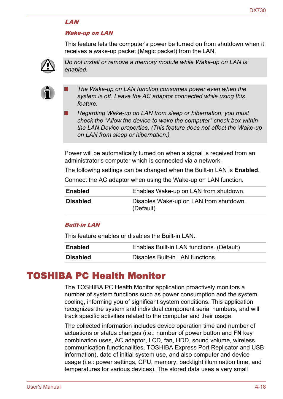 Toshiba pc health monitor, Toshiba pc health monitor -18 | Toshiba Qosmio DX730 User Manual | Page 112 / 150