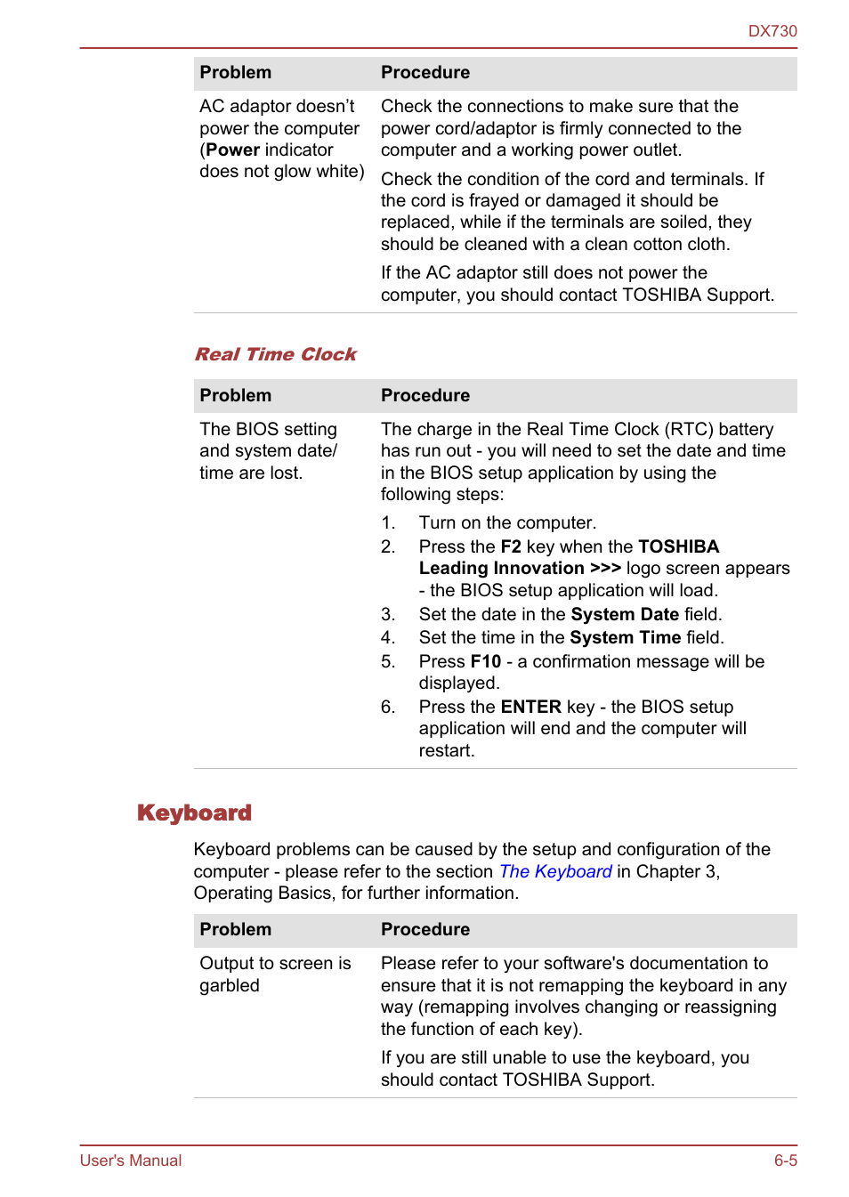 Keyboard | Toshiba Qosmio DX730 User Manual | Page 124 / 150