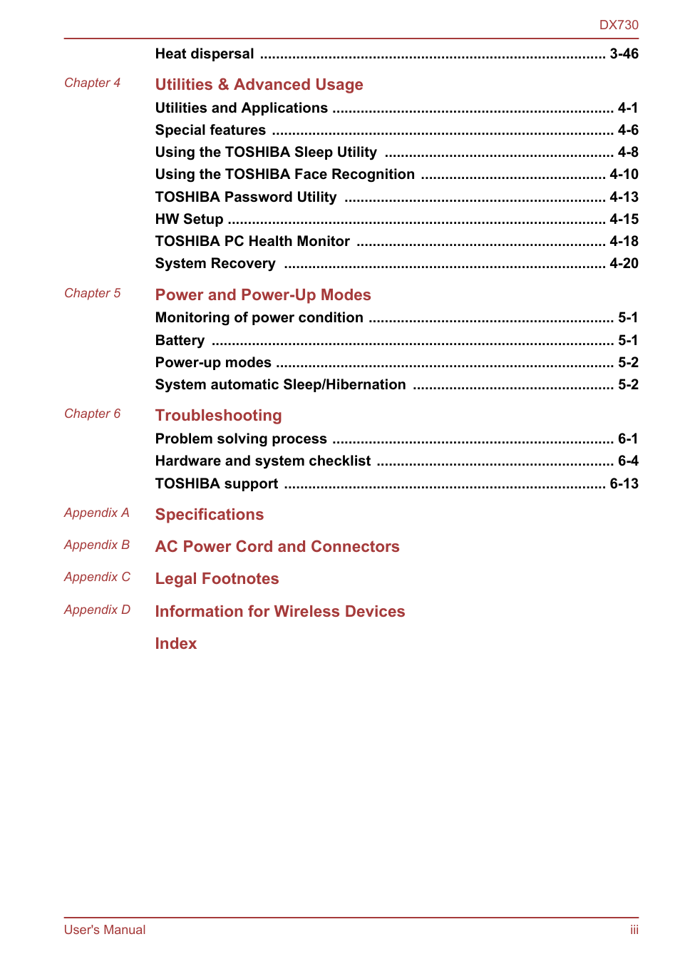 Toshiba Qosmio DX730 User Manual | Page 3 / 150