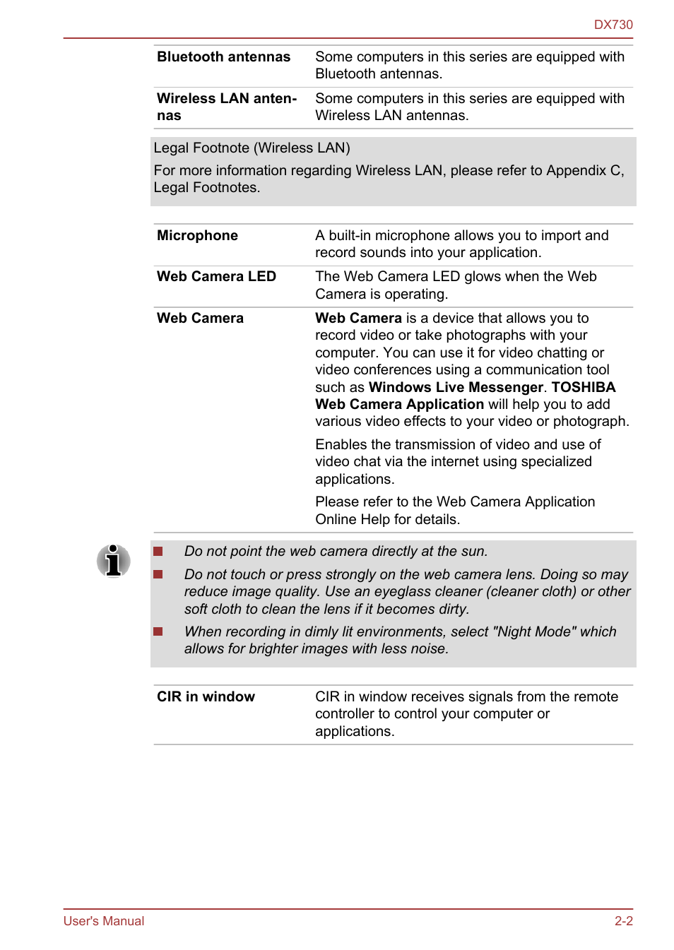 Toshiba Qosmio DX730 User Manual | Page 31 / 150