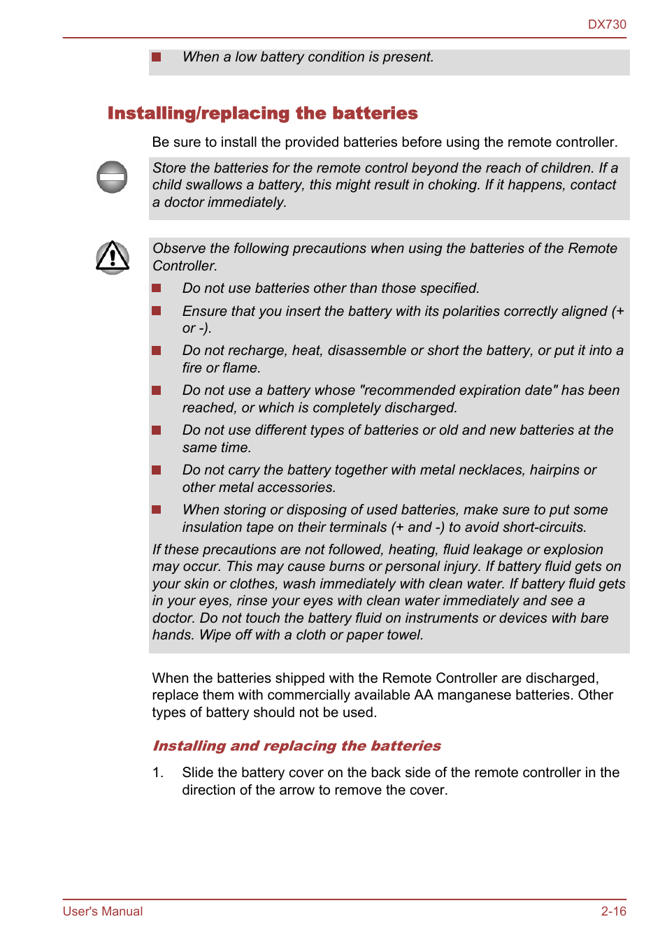 Installing/replacing the batteries | Toshiba Qosmio DX730 User Manual | Page 45 / 150