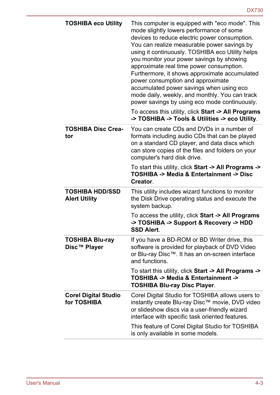 Toshiba Qosmio DX730 User Manual | Page 97 / 150