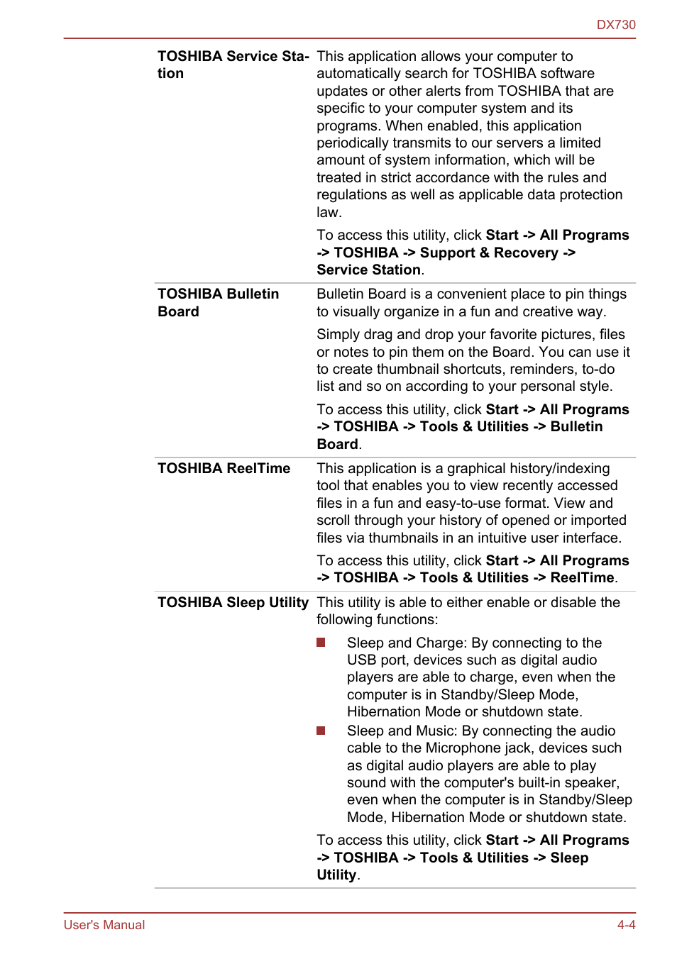 Toshiba Qosmio DX730 User Manual | Page 98 / 150