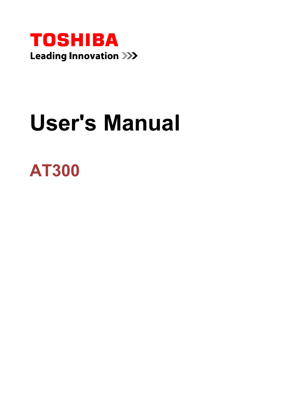 Toshiba AT300 User Manual | 88 pages