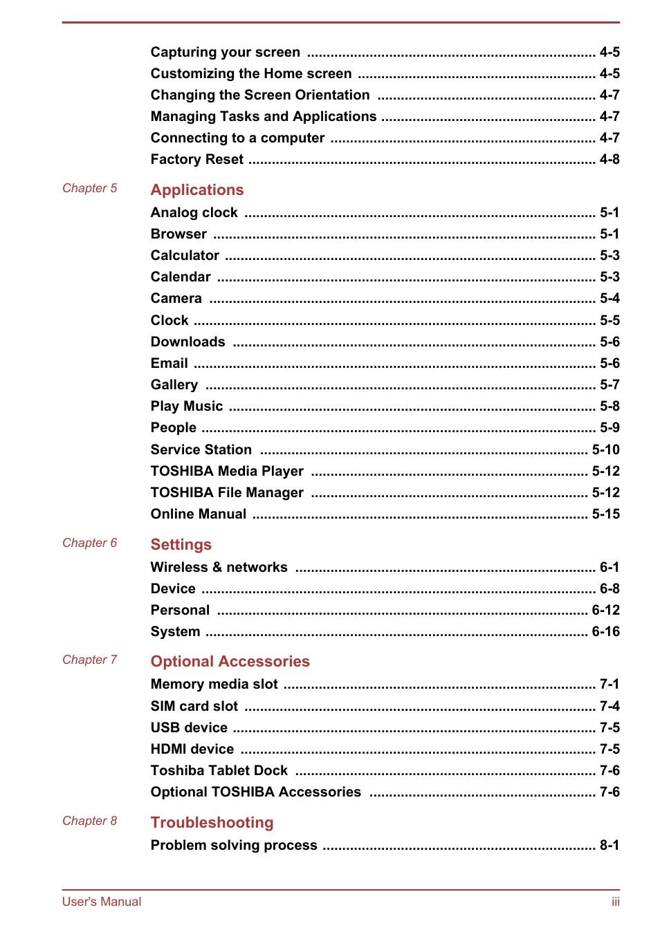 Toshiba AT300 User Manual | Page 3 / 88