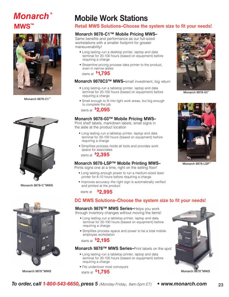 Monarch, Mobile work stations | Avery 6032 User Manual | Page 24 / 32