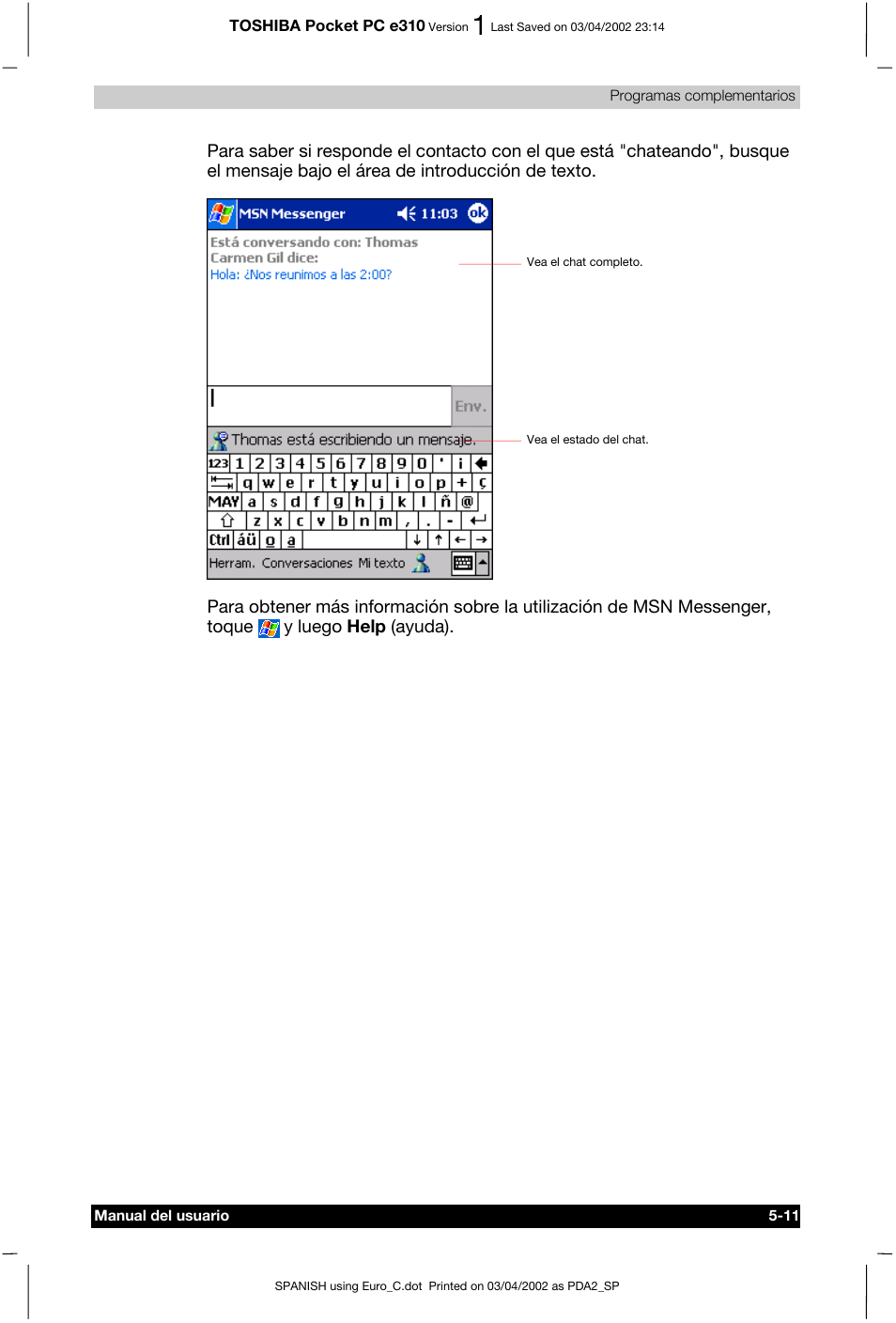 Toshiba Pocket PC e310 User Manual | Page 75 / 107