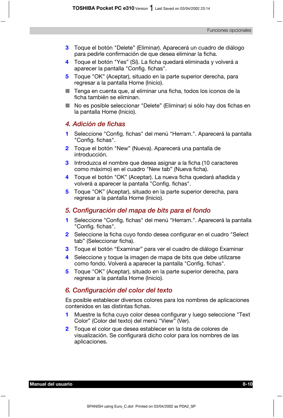Toshiba Pocket PC e310 User Manual | Page 97 / 107