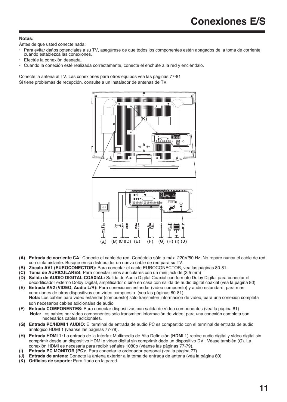 Conexiones e/s | Toshiba DV734 User Manual | Page 11 / 96