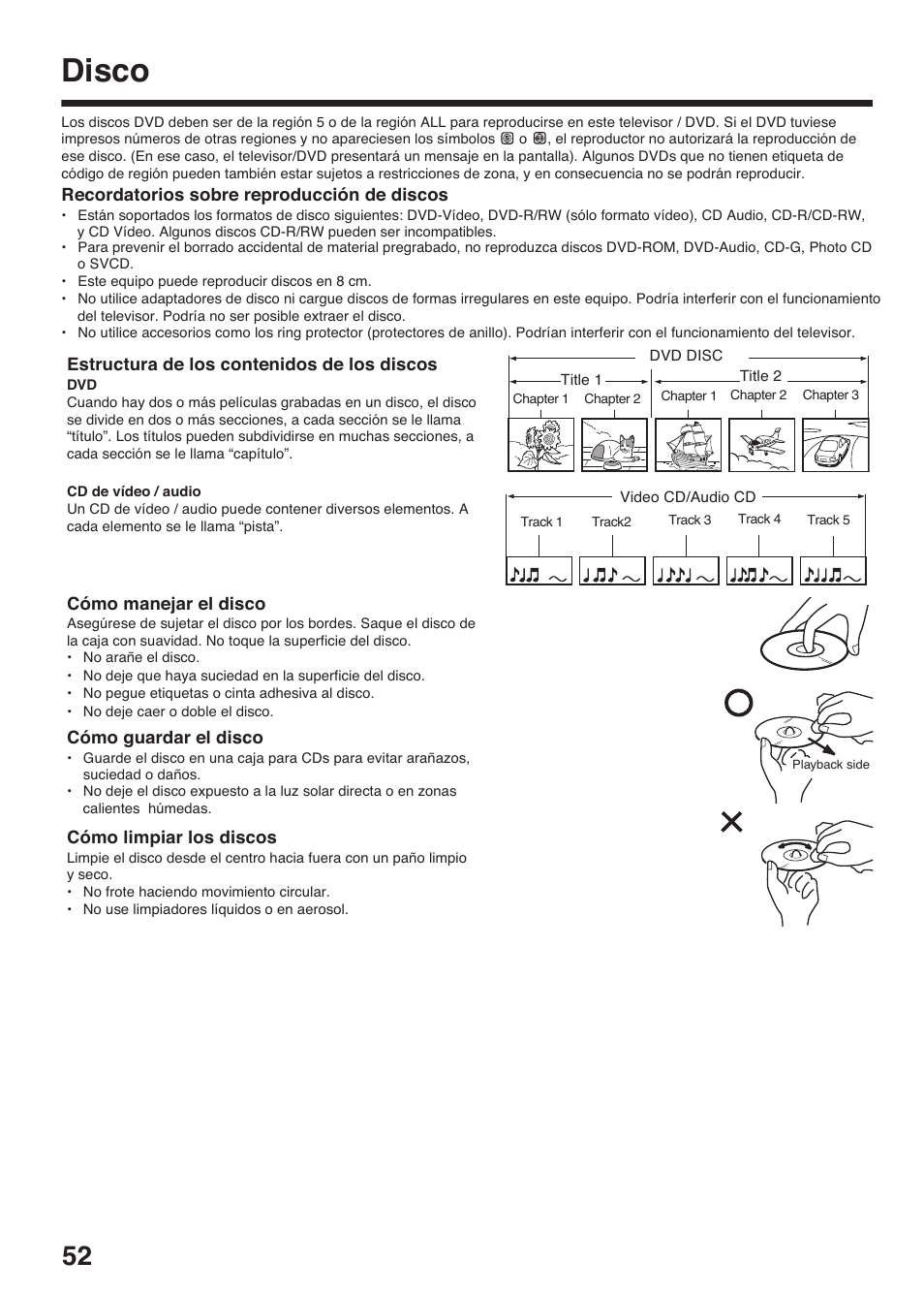 Disco | Toshiba DV734 User Manual | Page 52 / 96