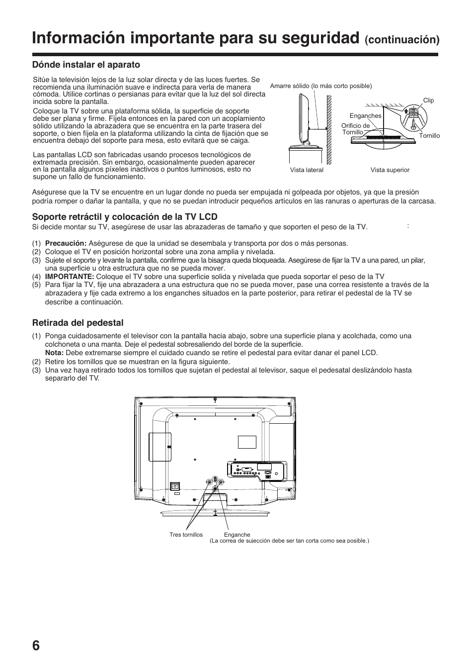 Información importante para su seguridad, Continuación) | Toshiba DV734 User Manual | Page 6 / 96