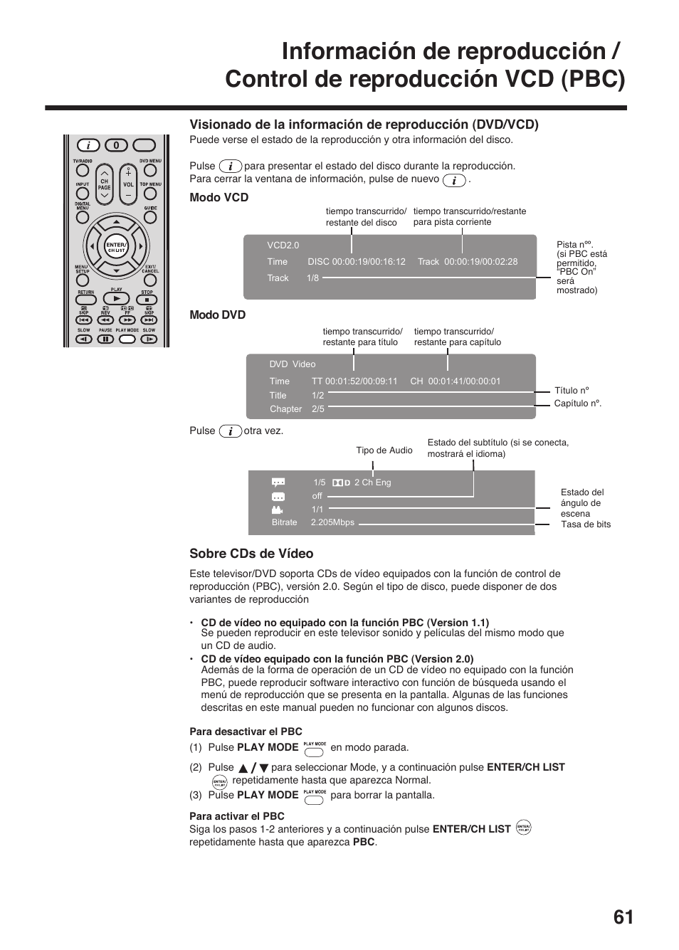 Sobre cds de vídeo | Toshiba DV734 User Manual | Page 61 / 96