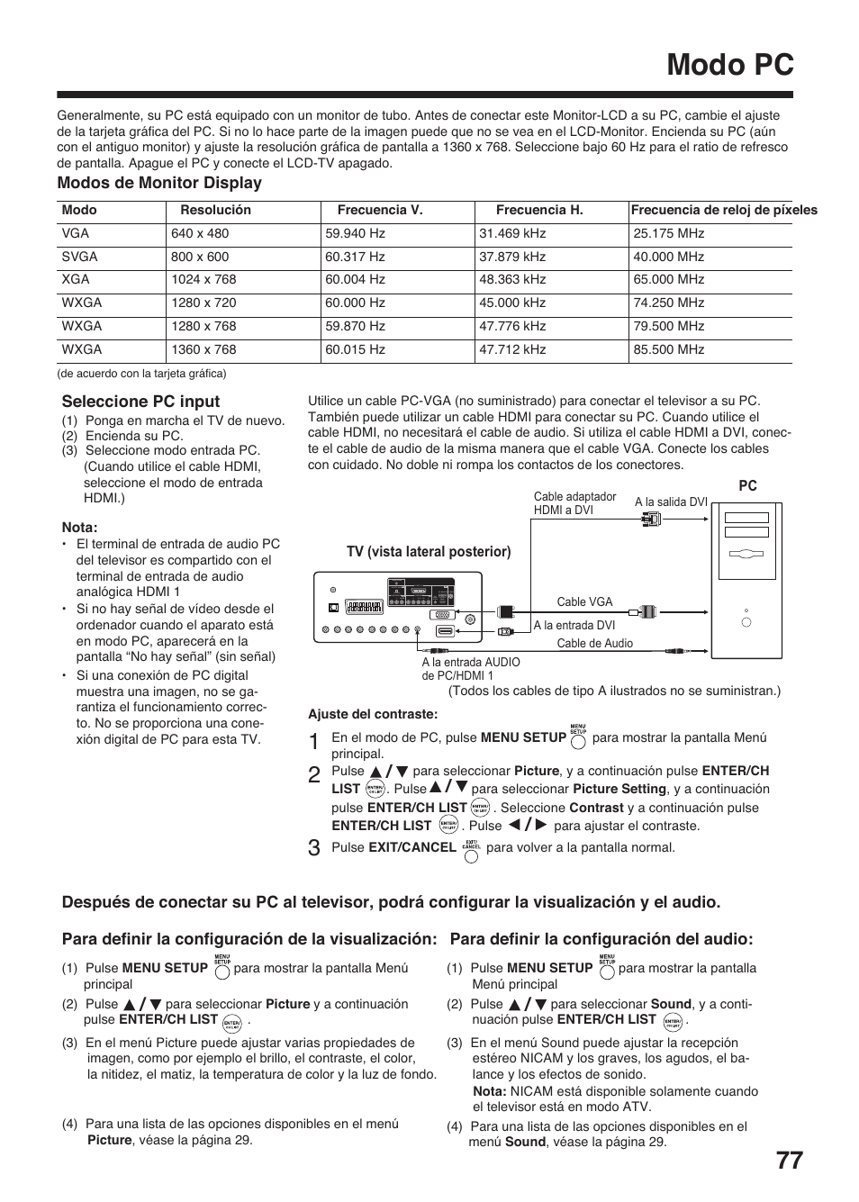 Modo pc | Toshiba DV734 User Manual | Page 77 / 96