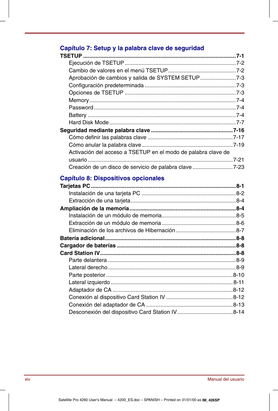 Toshiba Satellite Pro 4280 User Manual | Page 14 / 238