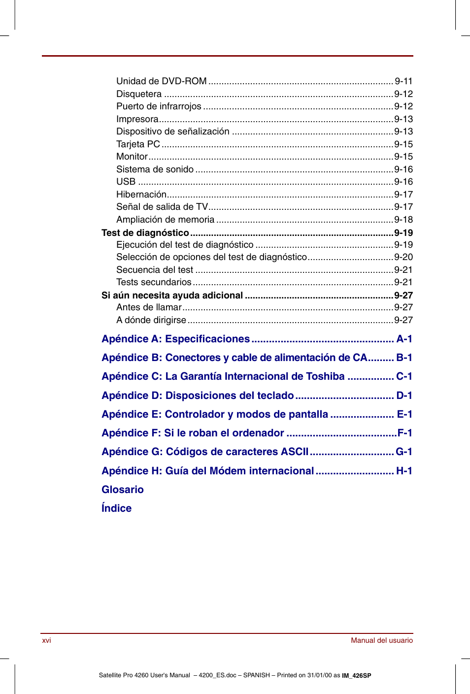 Toshiba Satellite Pro 4280 User Manual | Page 16 / 238