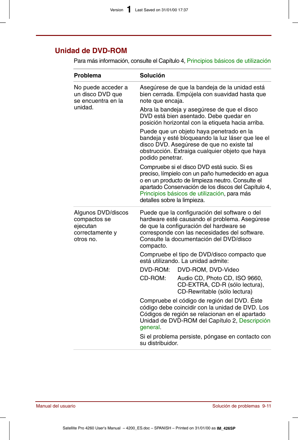 Unidad de dvd-rom -11, Unidad de dvd-rom | Toshiba Satellite Pro 4280 User Manual | Page 165 / 238