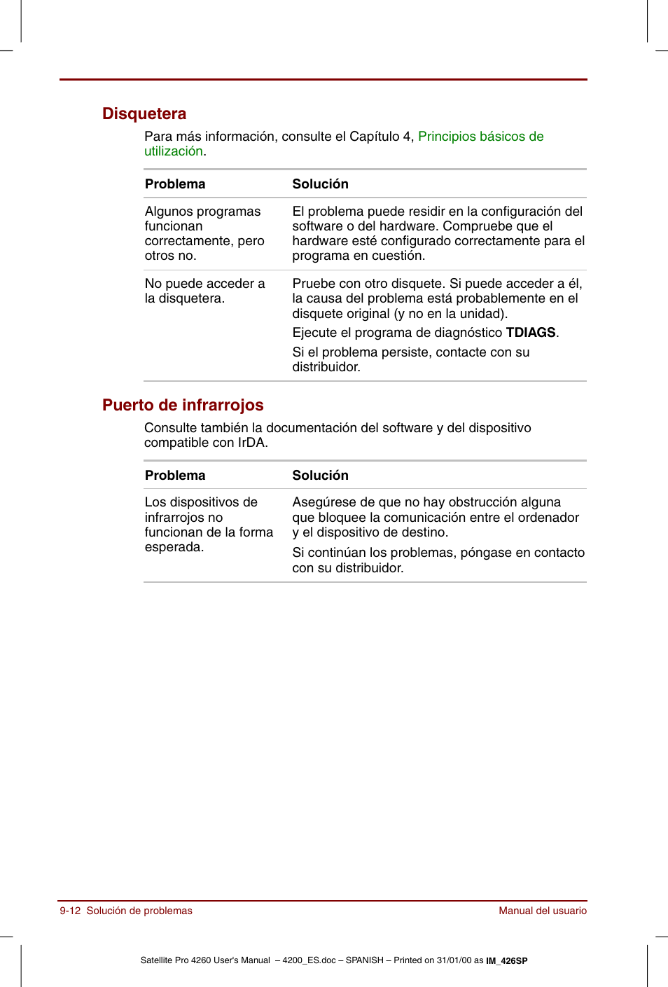 Disquetera -12 puerto de infrarrojos -12, Disquetera, Puerto de infrarrojos | Toshiba Satellite Pro 4280 User Manual | Page 166 / 238