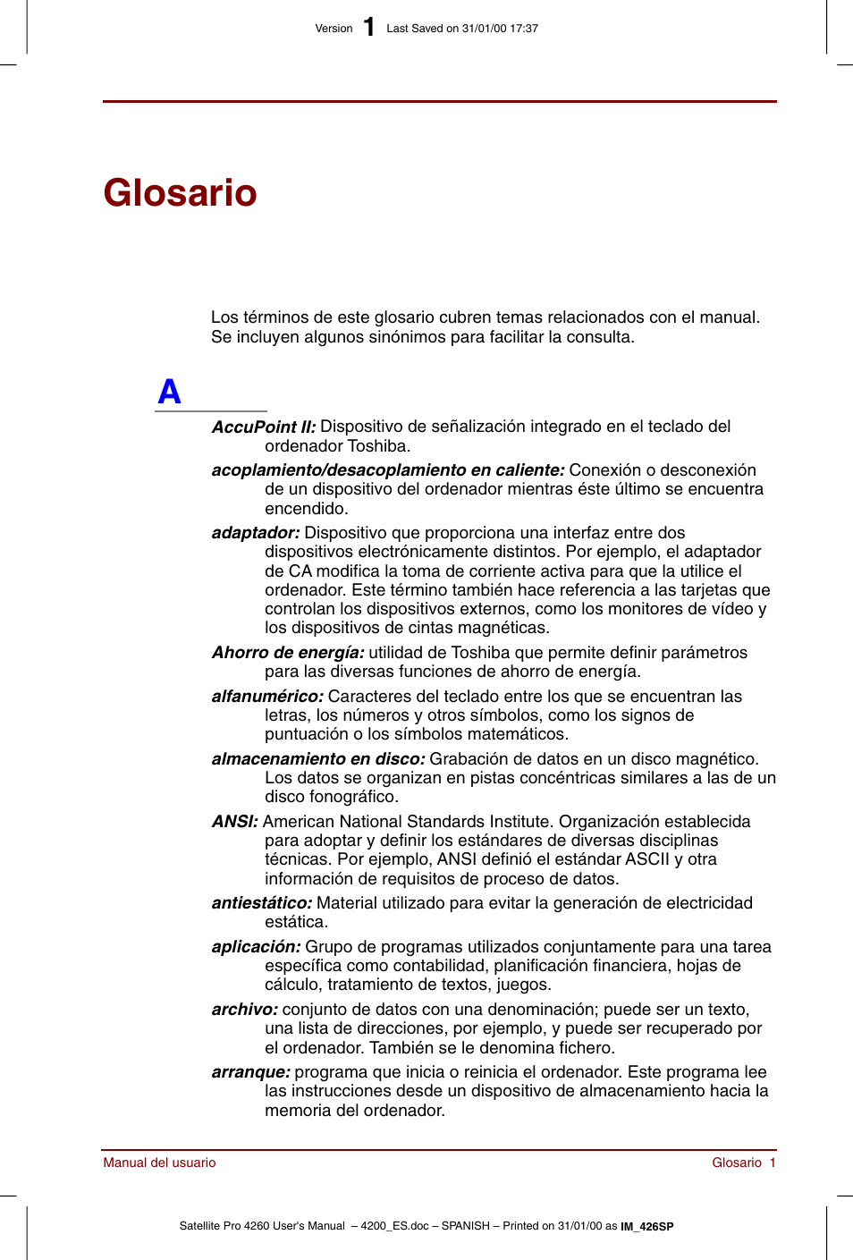 Glosario, Define t | Toshiba Satellite Pro 4280 User Manual | Page 219 / 238