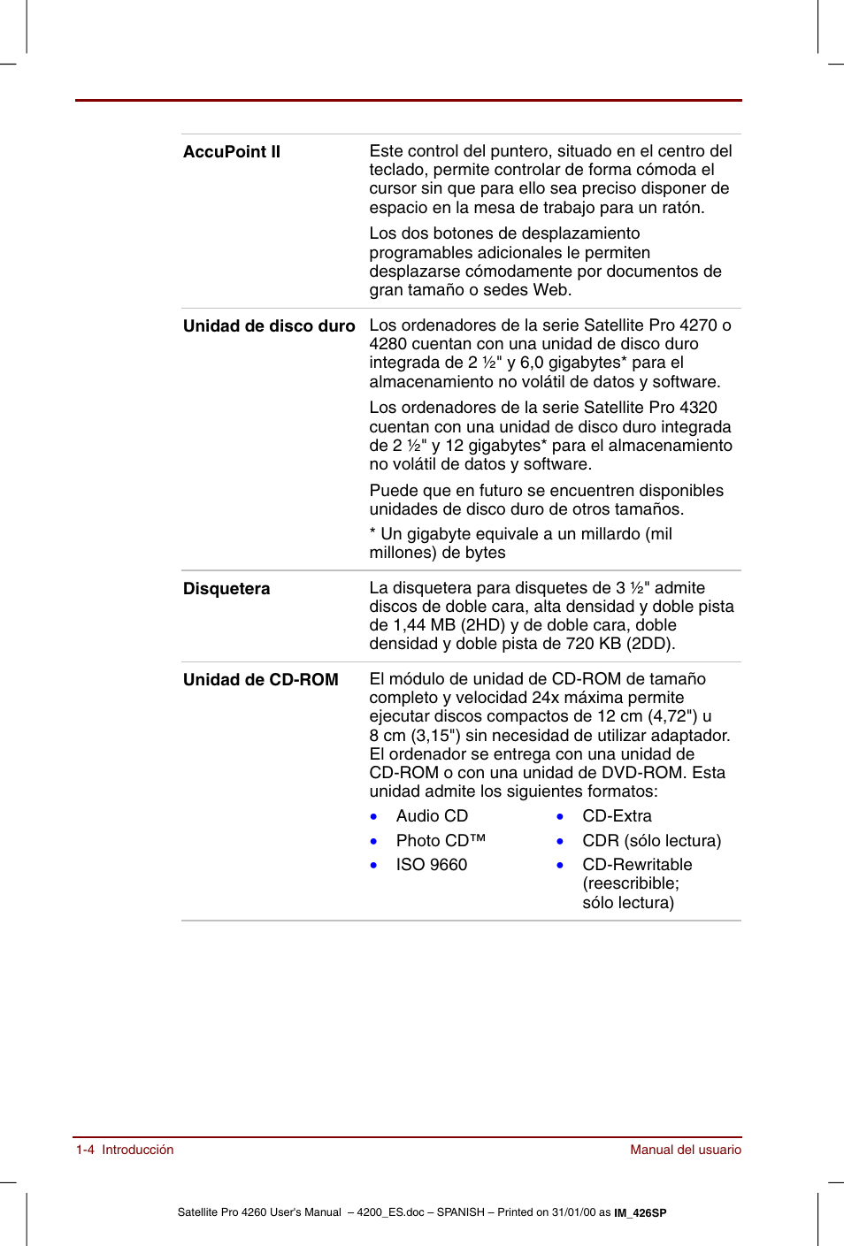 Toshiba Satellite Pro 4280 User Manual | Page 24 / 238