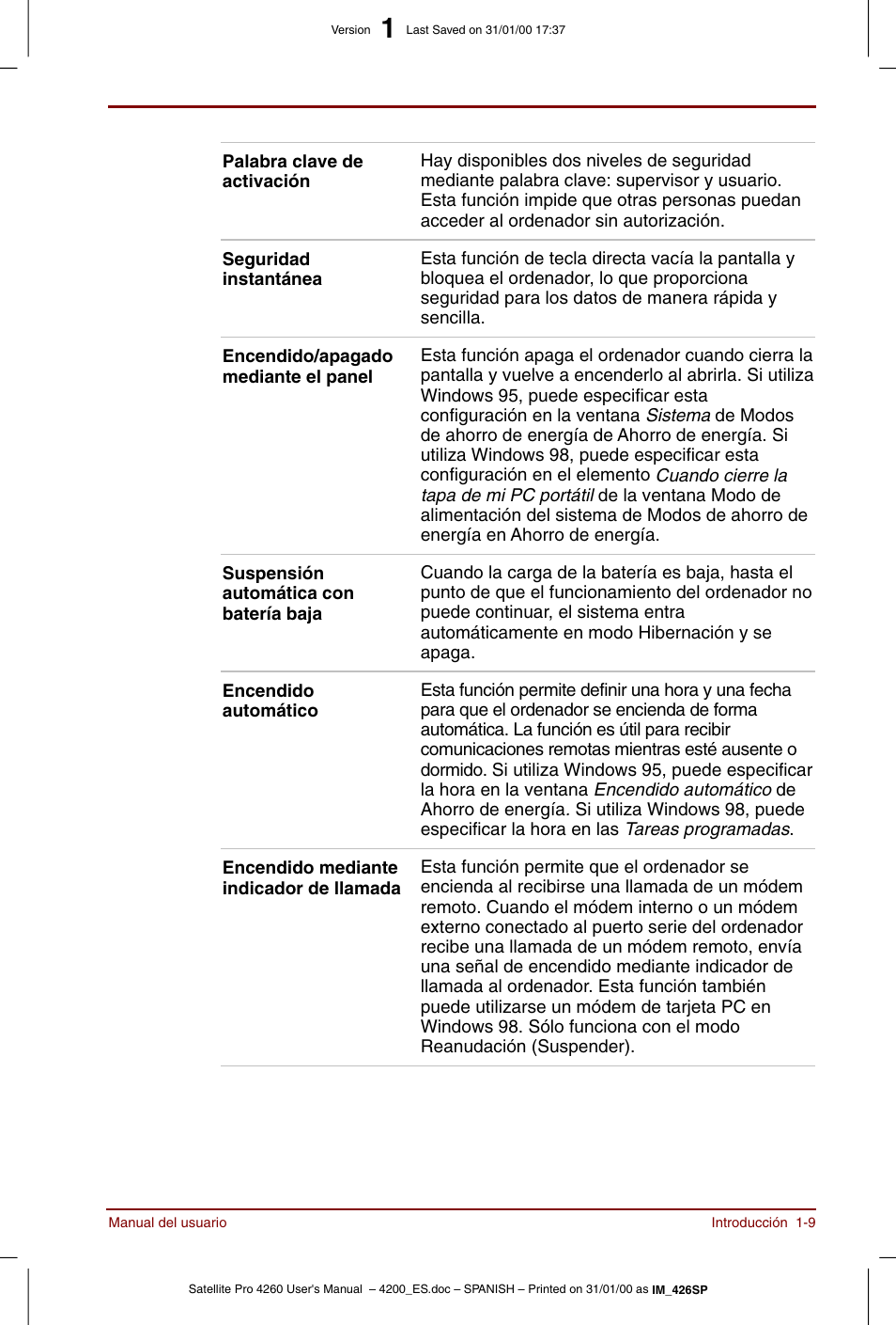 Toshiba Satellite Pro 4280 User Manual | Page 29 / 238