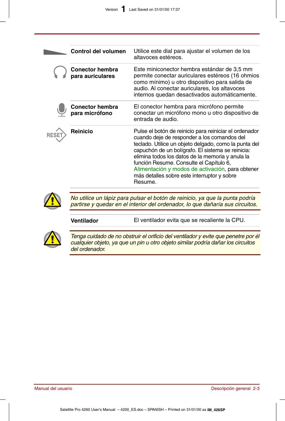 Toshiba Satellite Pro 4280 User Manual | Page 37 / 238