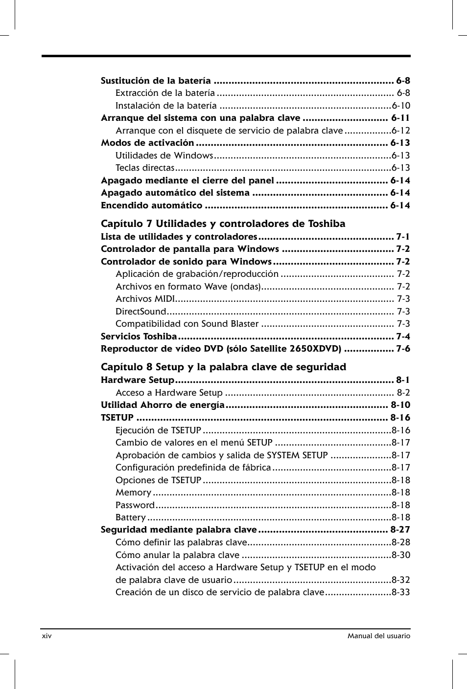 Toshiba Satellite 2650 User Manual | Page 14 / 222