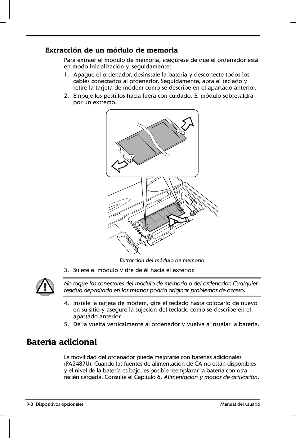 Batería adicional | Toshiba Satellite 2650 User Manual | Page 140 / 222