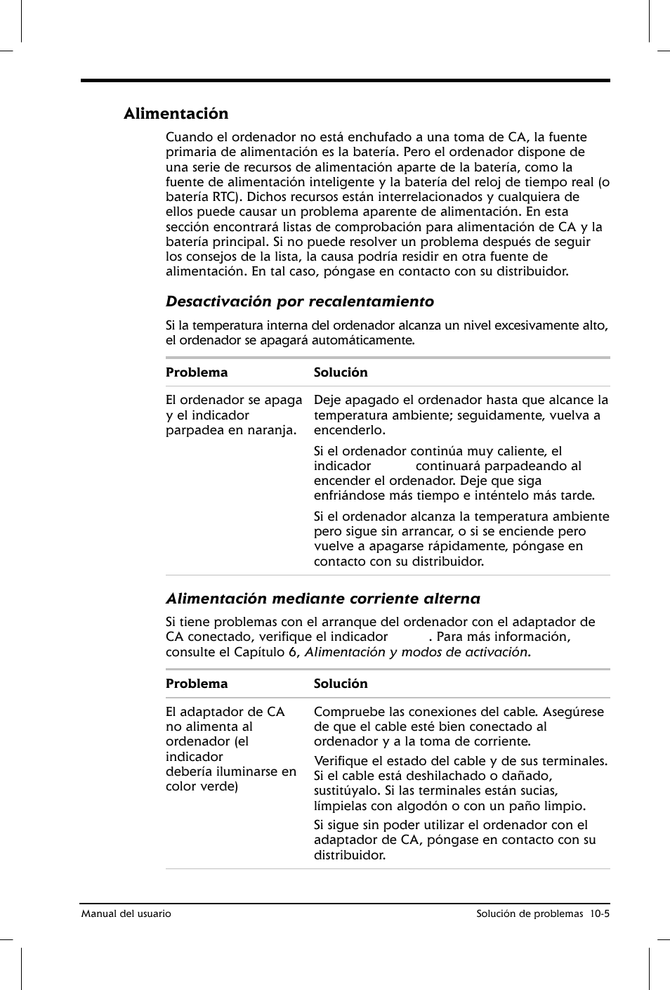 Alimentación | Toshiba Satellite 2650 User Manual | Page 150 / 222