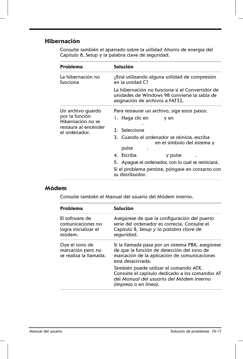 Hibernación, Módem | Toshiba Satellite 2650 User Manual | Page 162 / 222